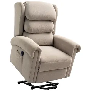 HOMCOM Power Lift Recliner Chair for Elderly with Remote Control, Khaki