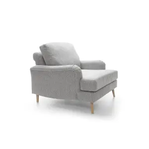 Harper Chenille Armchair Light Grey