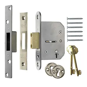 ERA 3" Viscount Mortice 5 Lever Dead Lock Satin Chrome with x2 Keys