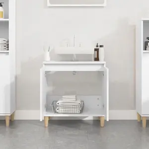 Berkfield Sink Cabinet White 58x33x60 cm Engineered Wood