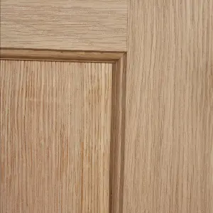 4 panel Unglazed Oak veneer Internal Fire door, (H)1981mm (W)686mm (T)40mm