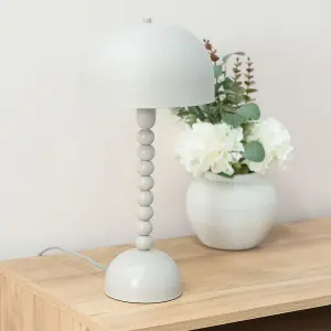 ValueLights Clement Grey Pebble Abstract Bedside Table Lamp with a Dome Lampshade - Bulb Included