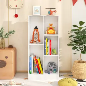 COSTWAY 5-Cube Kids Bookcase 104 cm Wooden Bookshelf Toy Storage Organizer