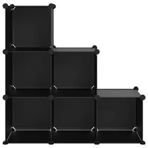 Berkfield Storage Cube Organiser with 6 Cubes Black PP