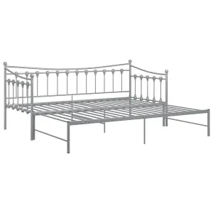 Berkfield Pull-out Sofa Bed Frame Grey Metal 90x200 cm