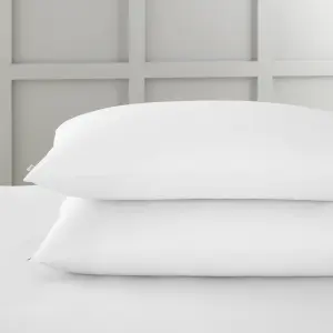 Bianca Fine Linens 400 Thread Count Cotton Sateen Standard 50x75cm Pack of 2 Pillow cases with envelope closure White