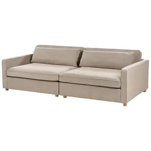 3 Seater Fabric Sofa Taupe VINSTRA