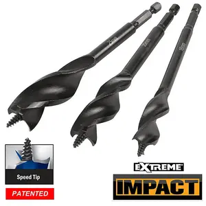 Dewalt 6 Piece Tri Flute Impact Ready Auger Bit Speed Tip Set Stubby 16 20 25mm