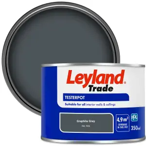 Leyland Trade Vinyl Matt Walls & Ceilings Emulsion Paint Graphite Grey (RAL 7024) 350ml Tester