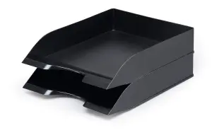 Durable Stackable Letter Tray Document Organiser Paper File - A4+ Black