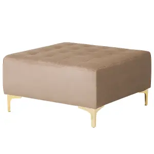 Corner Sofa with Ottoman ABERDEEN Sand Beige Velvet Left Hand