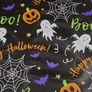 Celebright Halloween Celebration PVC Tablecloth - 52x70in - Spooky Night Delight