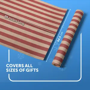 Kraft & Co 2 Pack Christmas Wrapping Paper Roll  (Holly)