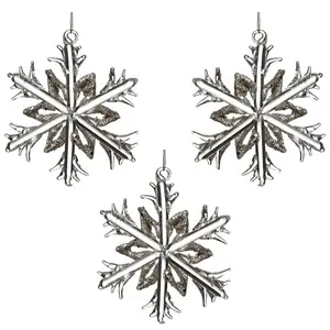 Snowflake Holiday Shaped Ornament (Set of 3) (Set of 3)