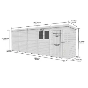 DIY Sheds 20x4 Pent Shed - Double Door Without Windows