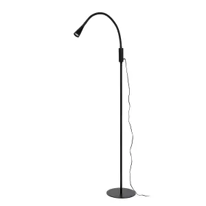 Lucide Zozy Modern Floor Reading Lamp - LED Dim. - 1x4W 3000K - 3 StepDim - Black