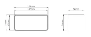 150mm x 70mm Flat Channel Rigid Ducting Connector