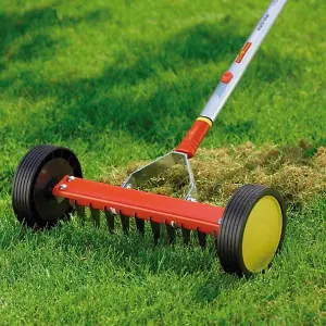 Wolf Garten Roller Moss Removal Rake URM3 Garden Multi Change & ZMI15 Handle