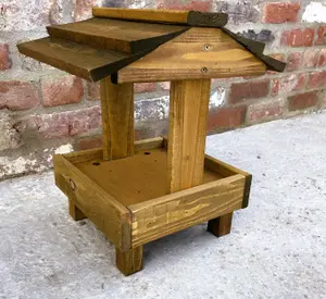 Wooden Ground Wild Bird Table Seed Feeder Fully Assembled