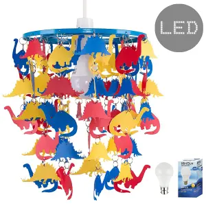 ValueLights Blue Ceiling Pendant Droplets Shade and B22 GLS LED 6W Warm White 3000K Bulb