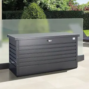 Biohort High Quality 6.5ft x 2.5ft LeisureTime Box 200 Garden Metal Storage - Metallic Dark Grey