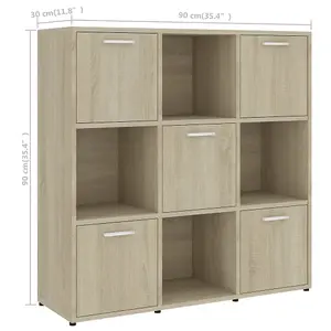 Berkfield Book Cabinet Sonoma Oak 90x30x90 cm Engineered Wood