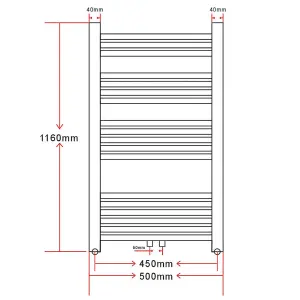 Bathroom Radiator Central Heating Towel Rail Curve 500 x 1160 mm