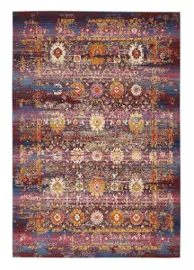 Floral Luxurious Traditional Persian Easy to Clean Rug for Living Room Bedroom and Dining Room-115cm (Circle)