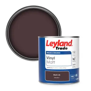 Leyland Trade Vinyl Matt Walls & Ceilings Emulsion Paint Black Lily (PPG1048-7) 1L