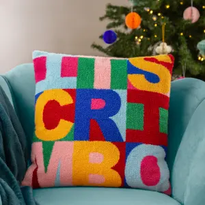 Heya Home Festive-val Crimbo Knitted Feather Filled Cushion