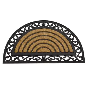 JVL Karina Half Moon Rubber TuffScrape Coir Doormat 45x75cm