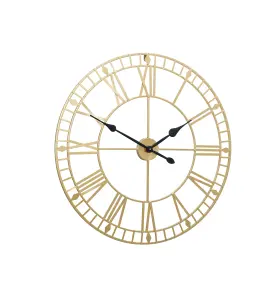 Melody Maison Large Gold Skeleton Wall Clock 80cm x 80cm