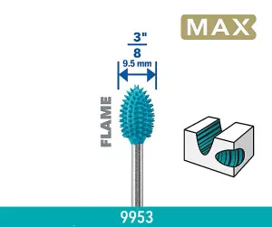 DREMEL MAX 9953 Flame Power Carving Bit (Dia: 9.5mm) (1/Pack)