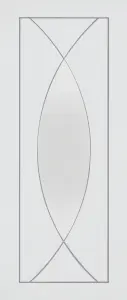 Internal Pesaro White Clear Glass Primed Door 2040 x 926 x 40mm