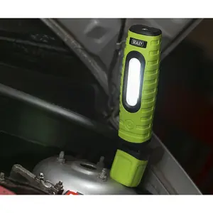 360 Degree Swivel Inspection Light - 14 SMD & 3W SMD LED - Twin Battery - Green