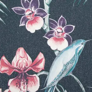 Julien MacDonald Utopia Tropical Floral Navy Wallpaper