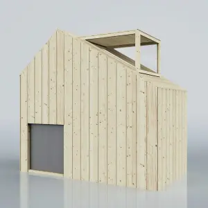 PolarPlay Kids Scandinavian Style Wooden Playhouse - Asta Mist