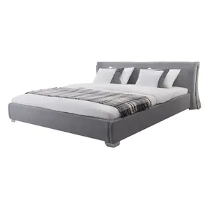 Fabric EU Double Bed Grey PARIS