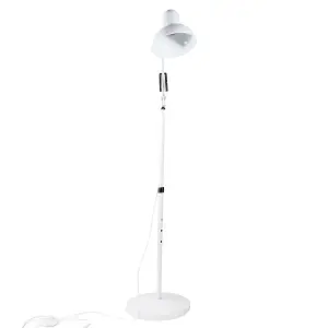 Luminosa Luxo Floor Lamp White with Round Base and Height Adjustable Body