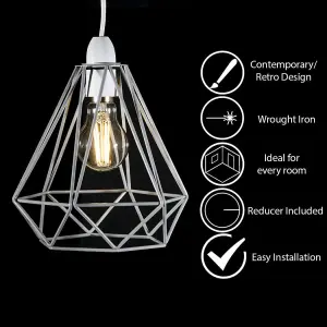 Grey Cage Metal Basket Ceiling Light Shade