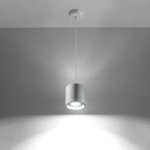 Orbis Aluminium White 1 Light Classic Pendant Ceiling Light