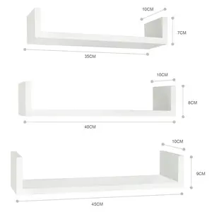 Byun 3 Piece Floating Shelf Set White