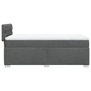 Berkfield Box Spring Bed with Mattress Dark Grey 90x200 cm Fabric