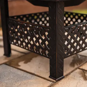 Square Garden Fire Pit with Poker