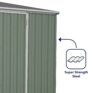 Absco Space Saver Pent Eucalyptus Metal Garden Storage Shed 3m x 1.52m (10ft x 5ft)