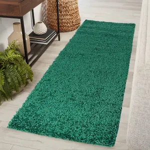 Abaseen 60x220 cm Emeralad Thick Pile Soft Shaggy Modern Runner Rug