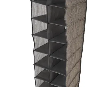 Grey 20 Compartments Non-Woven Hanging Organizer for Shoes