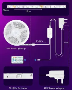 Aigostar 10m Smart LED Strip Lights, WiFi App Control Compatible with Alexa and Google Assistant(5mX2 sets)