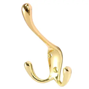 Brass effect Zinc alloy Large Triple Hook (H)70mm (W)57mm