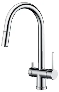 Clearwater Toledo Kitchen Mixer Filter Pull Out Tap Filtered Water & Cold & Hot Chrome PVD - TO2CP